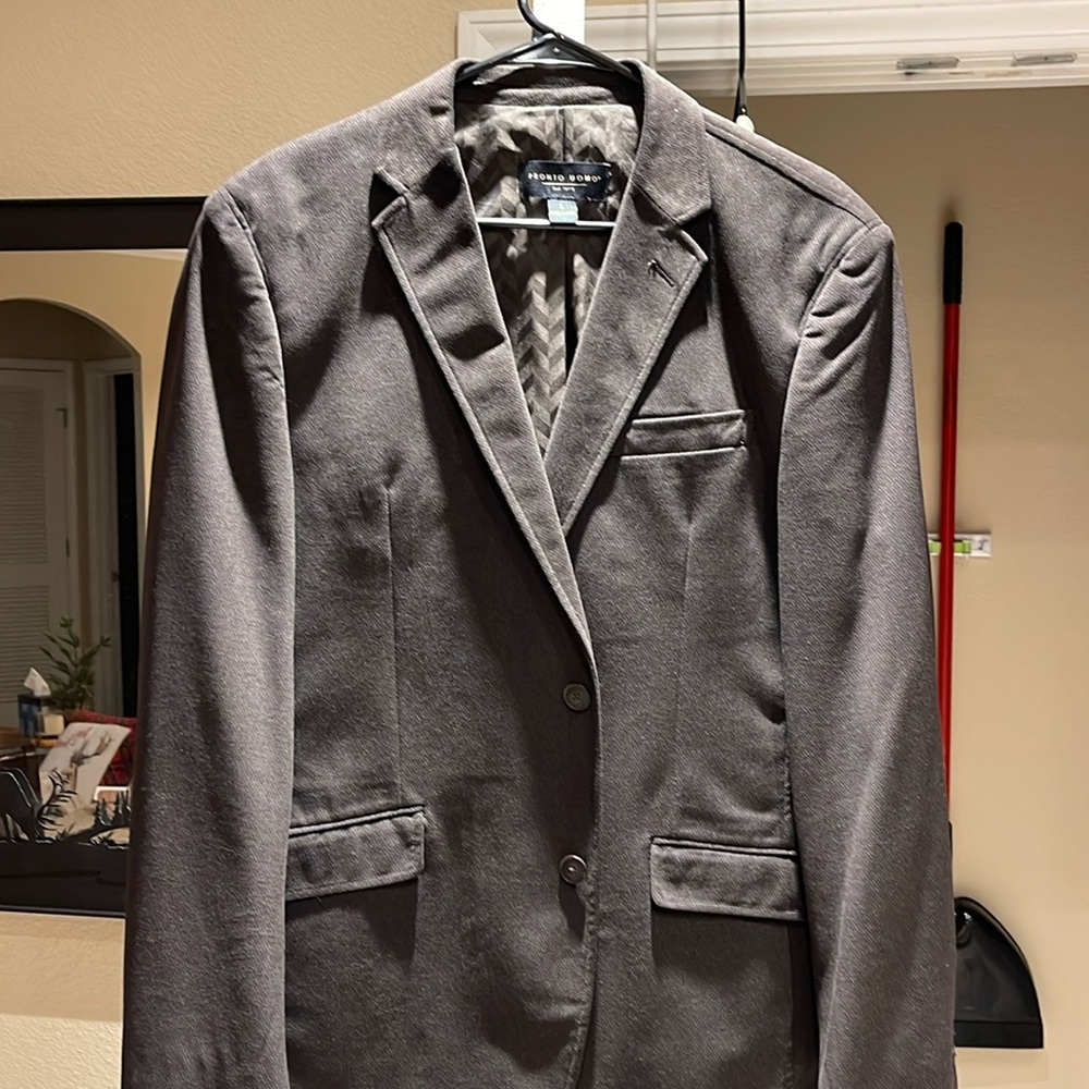 Pronto Uomo Faux Suede Brown  Blazer Sport Jacket Size L *EXCELLENT*